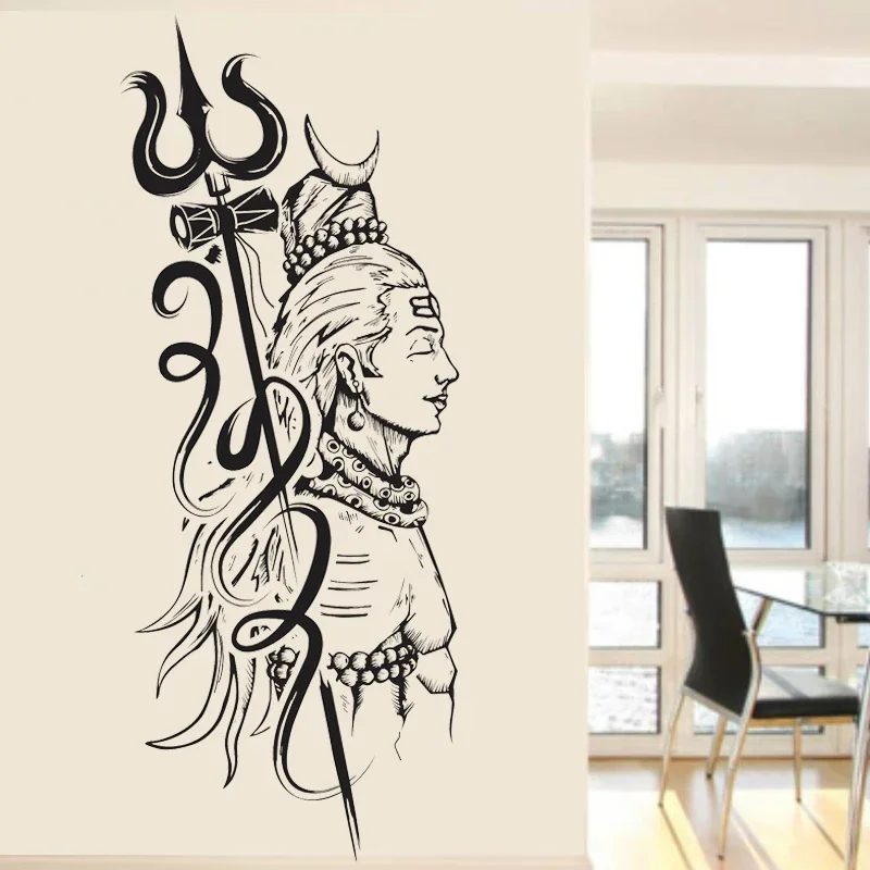 Indian Shiva naklejki ścienne Home Decor salon wysokiej jakości winylu hinduizm bóg naklejki ścienne Art F-25