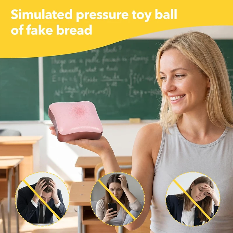 Weiches Butter-Toast-Brot Fidget-Spielzeug, weiches Stressabbau-Spielzeug, langsam aufsteigender Squeeze-Stressball, ASMR sensorisches Anti-Stress-Spielzeug – Detail 6