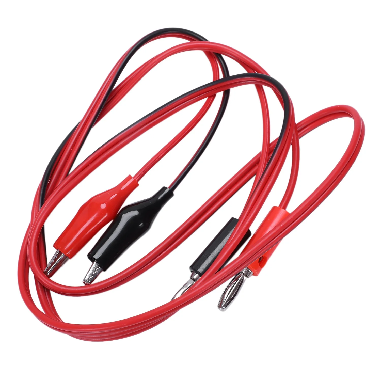 

ABJT Dual Crocodile Clips Banana Plug Male to 2 test leads Black and red cable