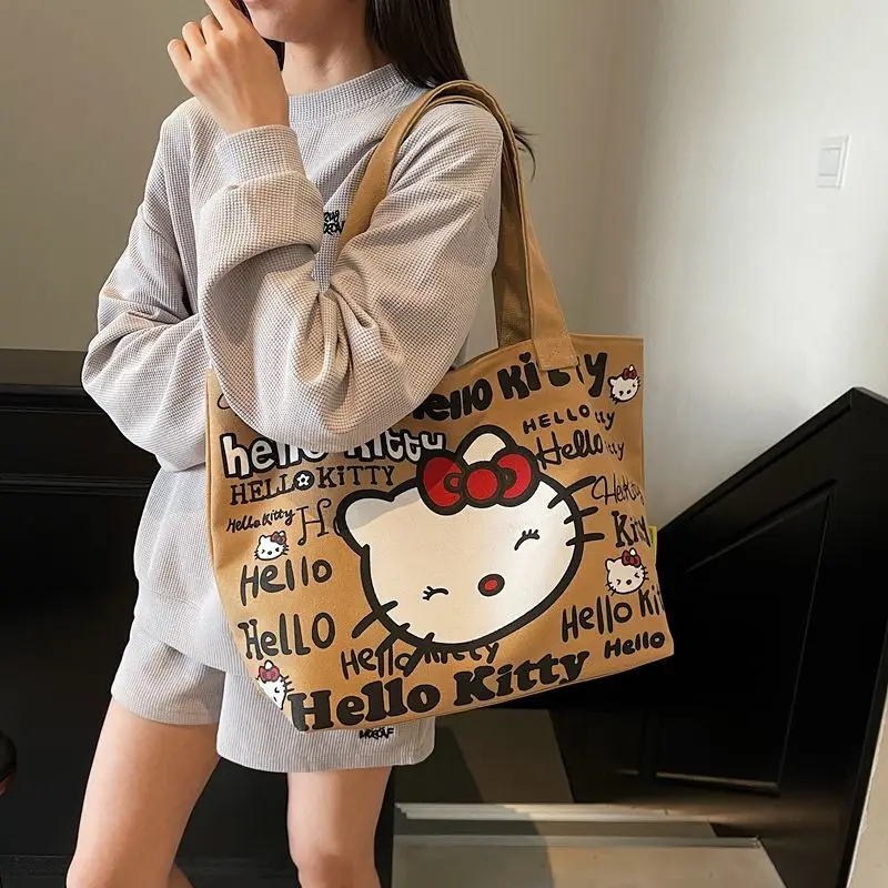 

Sanrio Hello Kitty Shoulder Bag Student Anime Tote Bag High-Capacity Commute Kawaii Cartoon New Style Handbag Birthday Present