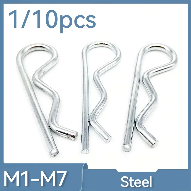 M1 M1.2 M1.6 M1.8 M2 M2.5 M3 M4 M5 M6 M7 Steel R Type Spring Cotter Pin Wave Shape Split Clip Clamp Hair Tractor Pin for Car