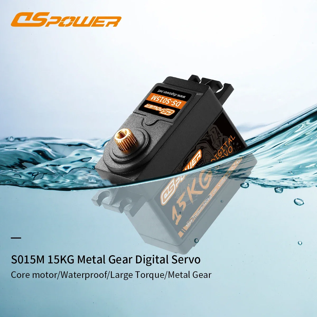 DSpower 15KG Waterproof Metal Gear Micro Servo Brushless Motor Digital Servos for 1/8 1/10 RC Cars Plane Robot Axial Accessories