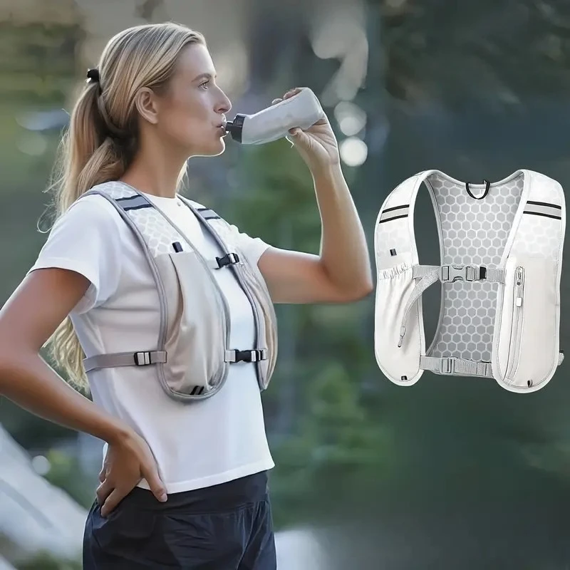 Outdoor Sports Vest Backpack Multifunction Running Cycling Hydration Pack Phone Holder Breathable Bag