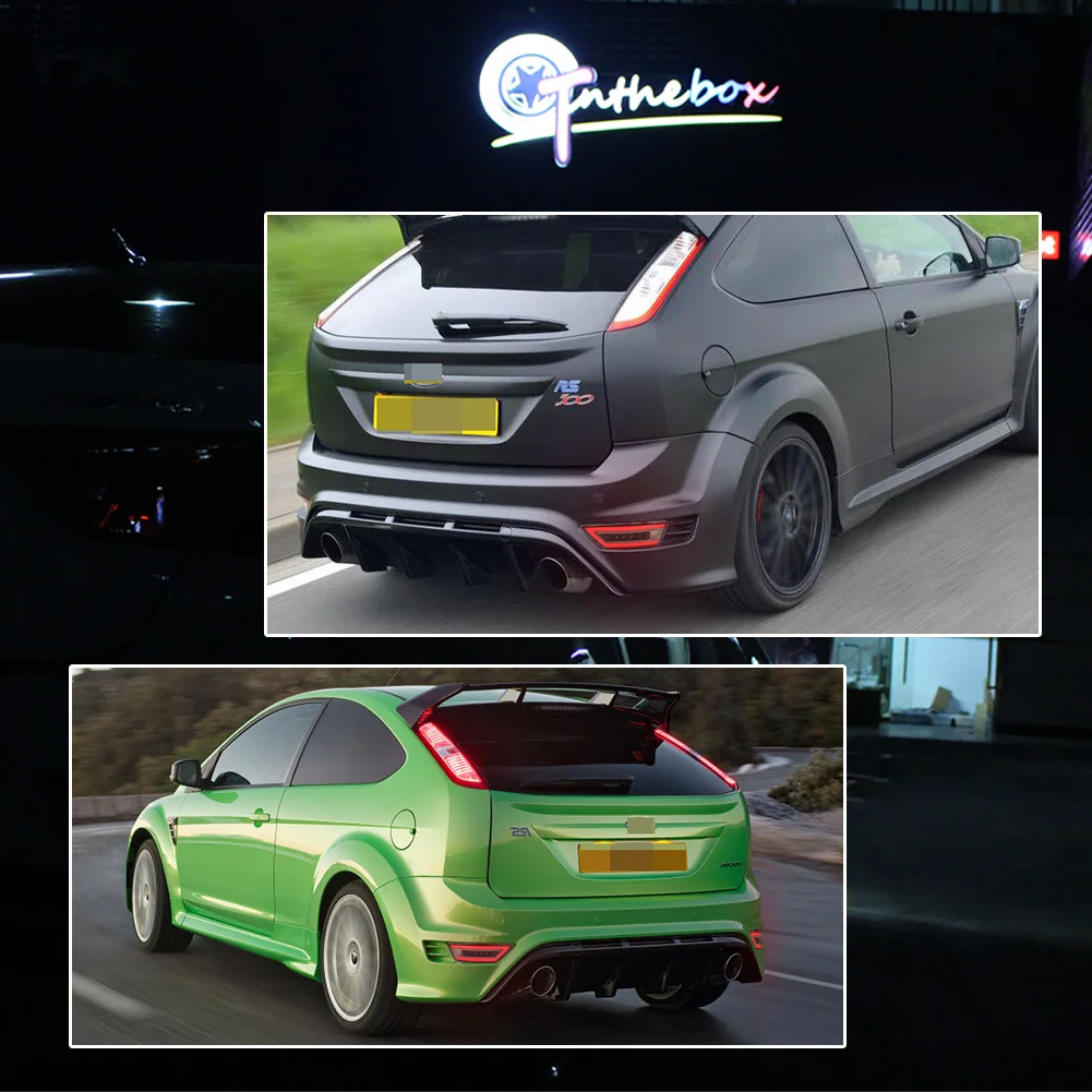 2Pcs LED Rear Bumper Reflector Light For Ford Focus 2 MK2 Hatchback Ecosport Escape Kuga 2009-2020 Rear Signal Fog Lamp