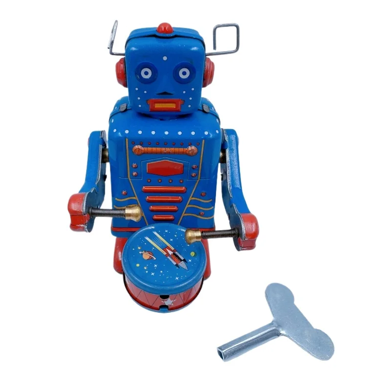 Mechanical WindUp Toy Moving Drum Robot Physics Demo STEM Educational Toy Science Gift for 8-12 Year Olds