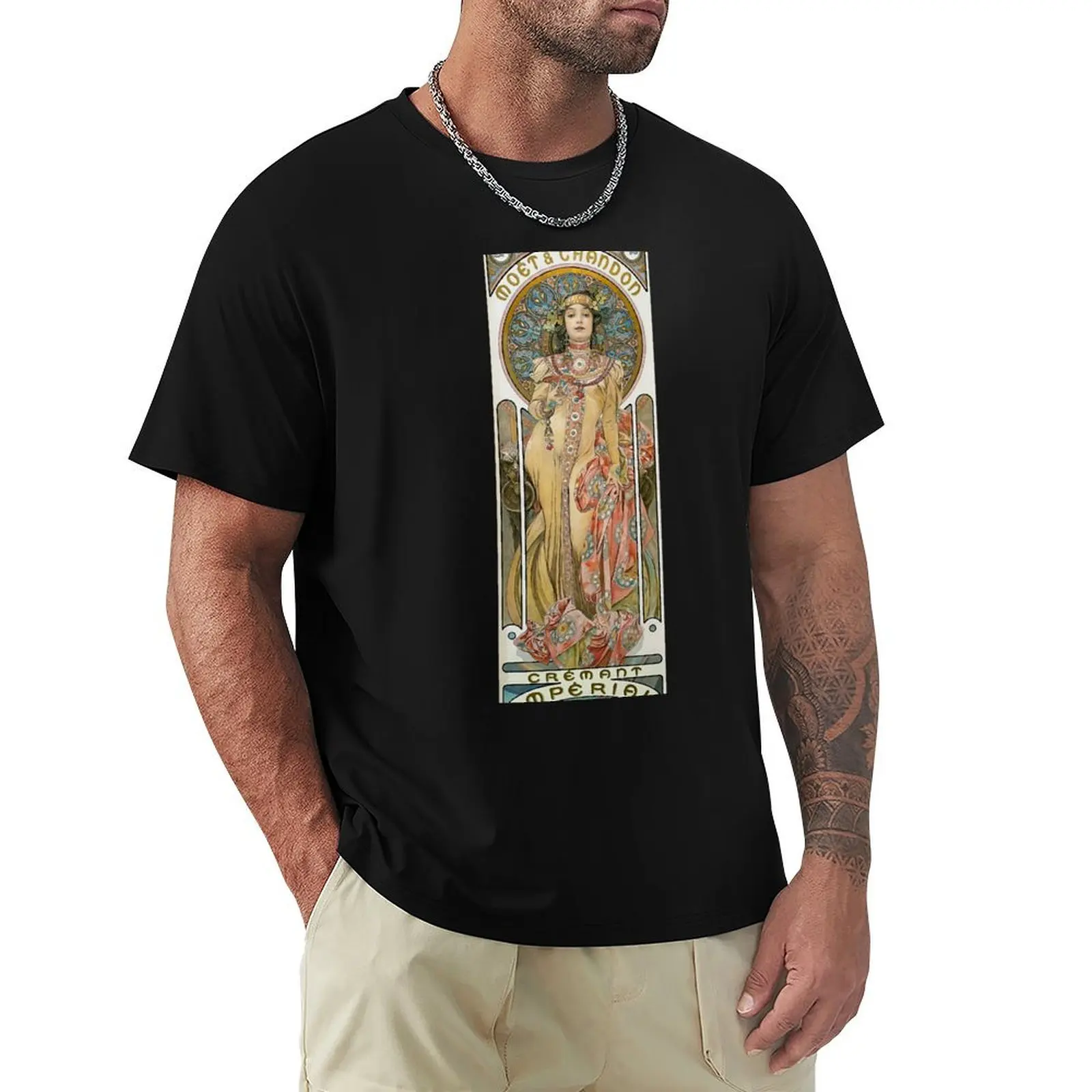 Alfons Mucha. Art Nouveau Poster T-Shirt Work Utility Casual Tee Shirt
