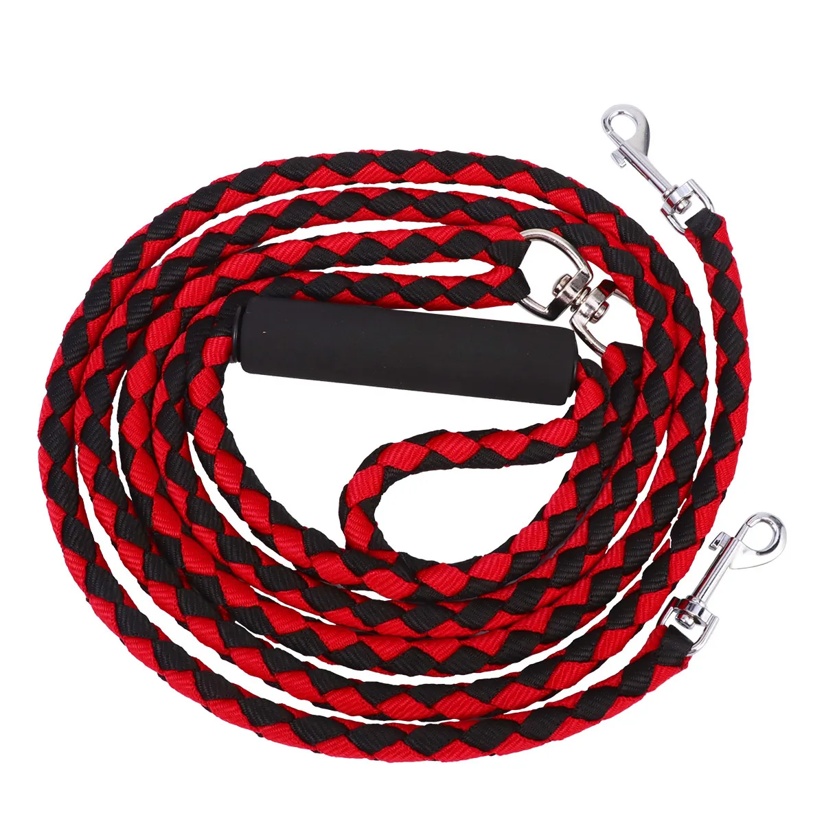 

1Pcs Double-Headed Dog Leash Woven Pet Training Lead Rope for Outdoor Walking Safety Heavy-Duty Metal Hook Comfort