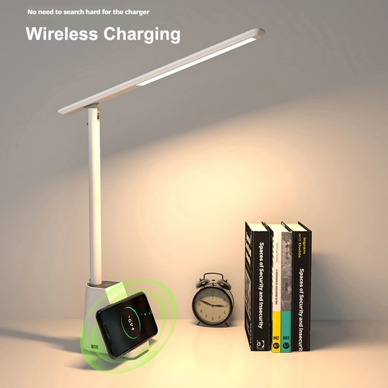 

Fast-Charging 15W Wireless Desk Light Eye-Protecting LED Folding Plug-in Intelligent Desk Lamp For Work And Study Table Lamps