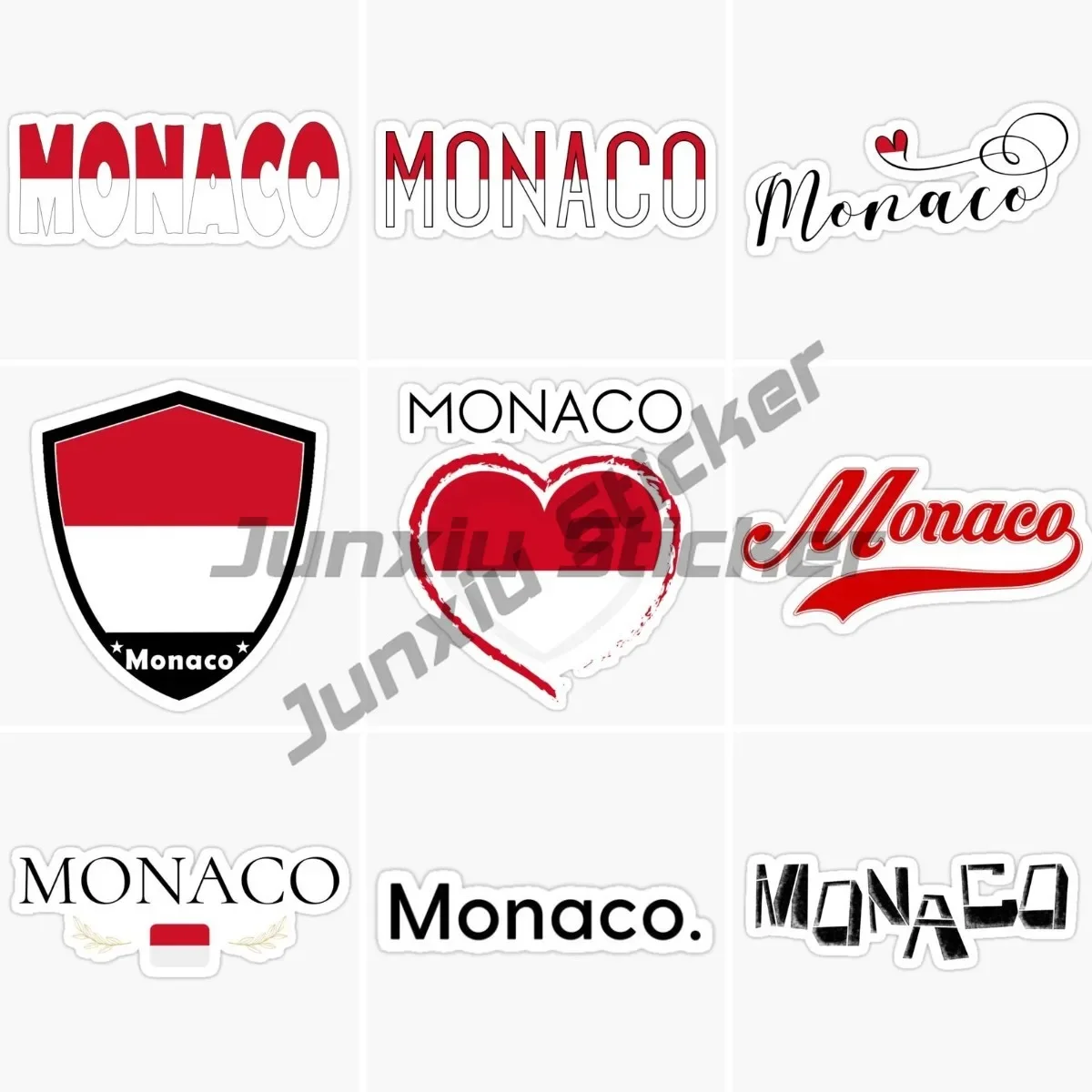 

Monaco Digital Flag Map Badge Vinyl Car Stickers for Accessories Motorcycle Pickup Car Body 4x4 Off Road Self Adhesive Decal