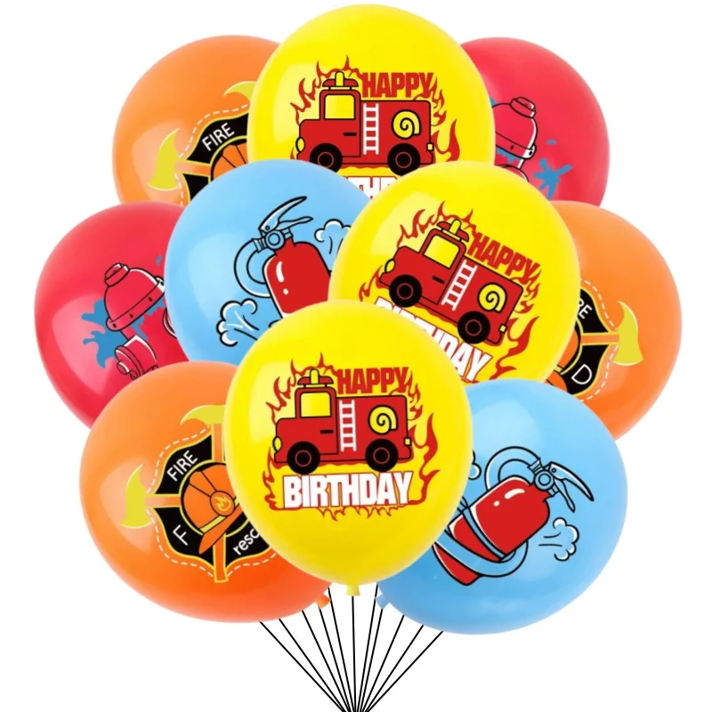 10/30 Stück Feuerwehrauto-Party-Luftballons-Set für Kinder, Latexballon, Babyparty, Feuerwehrmann, Feuerwehrmann, Geburtstagsparty-Dekorationen – Detail 1