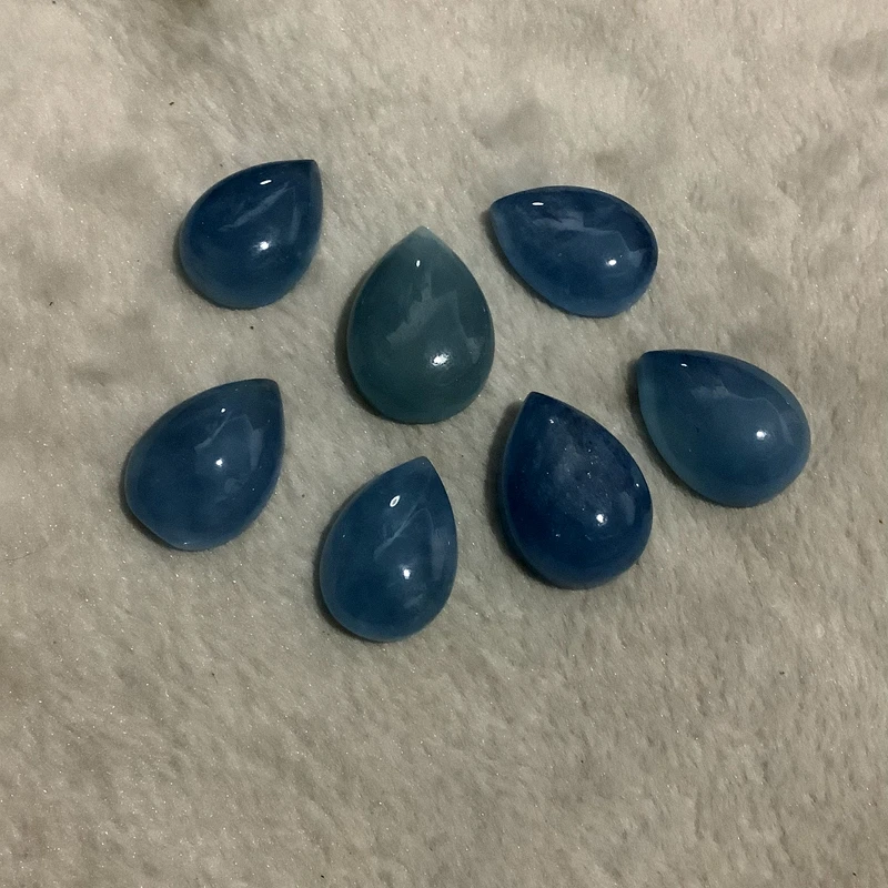 

Wholesale 2pcs/pack Natural Aquamarine Bead Cabochon 25-35mm Mixed Size Gemstone Jewelry Ring Face Pendant