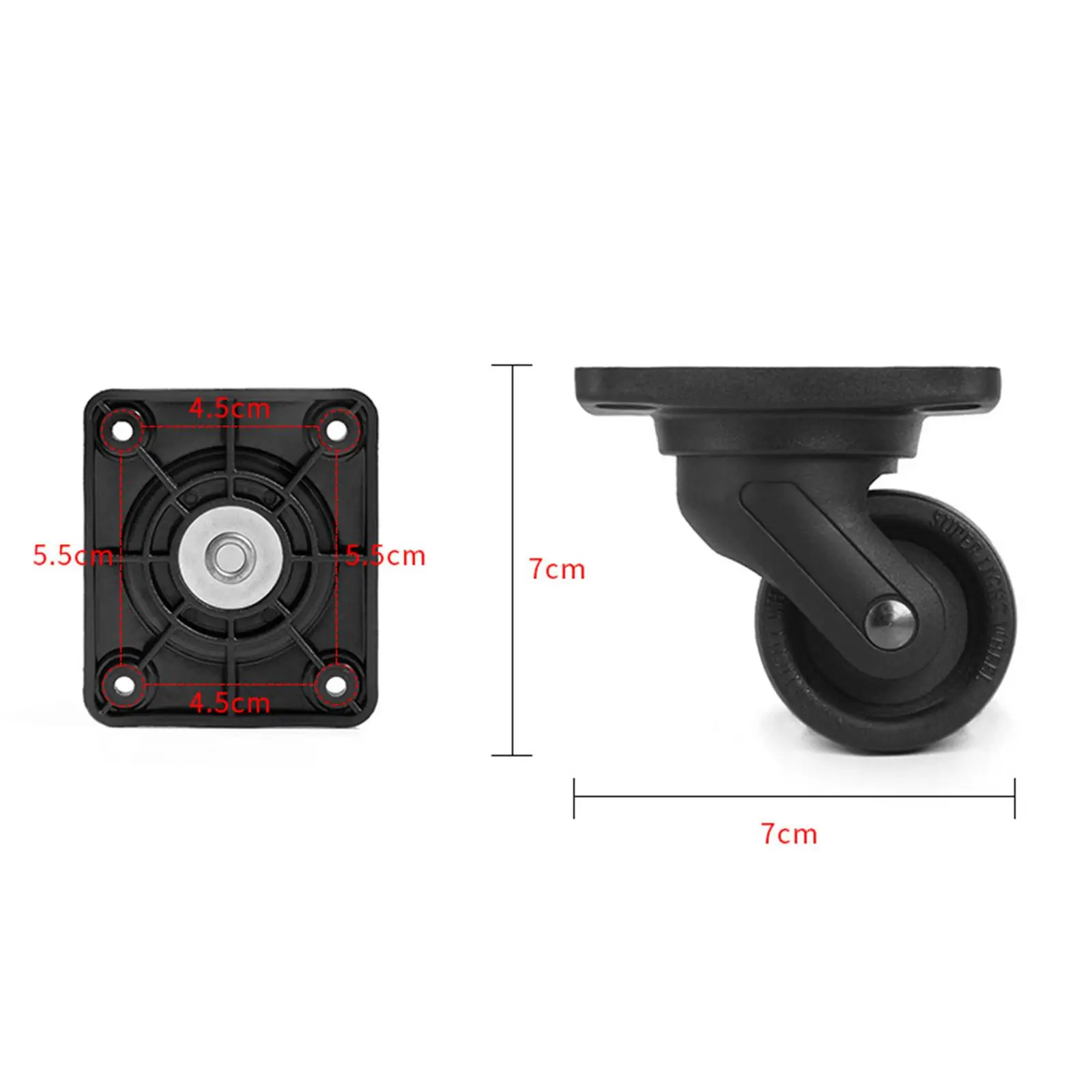 2x Replacements Luggage Swivel Wheels for Trolley Suitcase Single Row Wheel