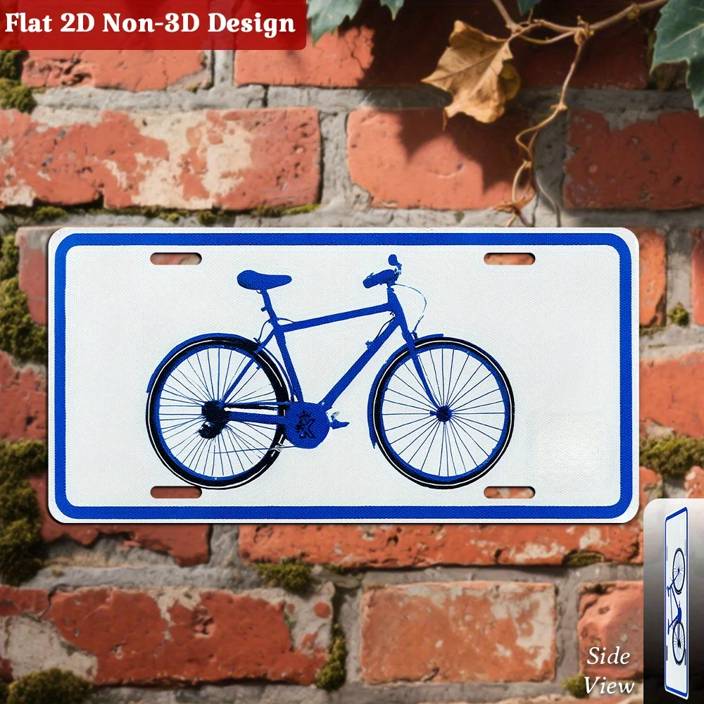 2D Flat, 1pc Blue Ride | Bicycle Decorative License Plate, Only for Decoration, Sporty Cycling Wall Decor, Modern Fitness Accent