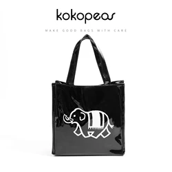 KOKOPEAS Graphic Printed Women PVC Tote Bag Designer Small Cartoon Elephant Girl Cute Daily Handbag Fashion riutilizzabile Satchel Pur