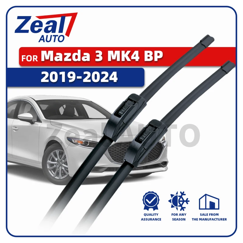 LHD Front Wiper Blades For Mazda 3 MK4 BP 2019-2024 2020 2021 2022 2023 Windshield Window Rain Brushes Refill Accessories 26