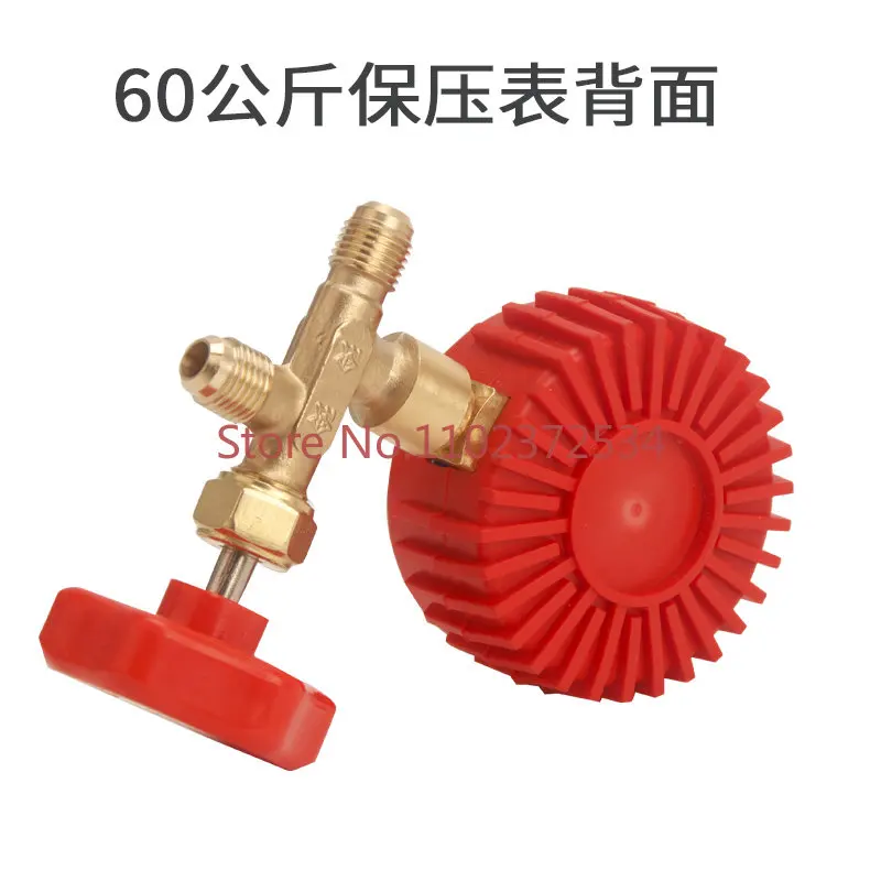 10 pieces Pressure gauge Nitrogen pressure gauge 60kg pressure gauge 6.0Mpa metric interface three-way valve with nut gauge head