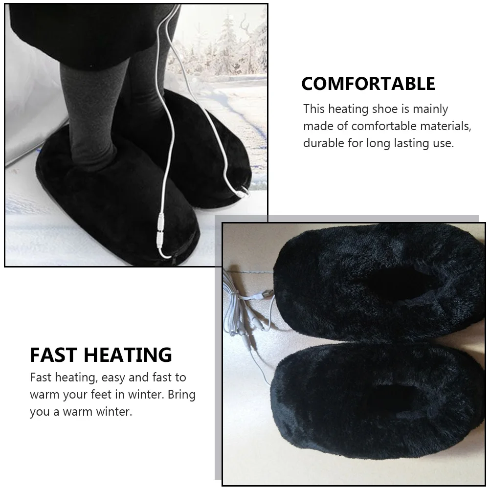 

Electric Heating Shoes USB Slippers Winter Home Use Fast Heating Comfortable Indoor Foot Warmer Rechargeable Safe Design
