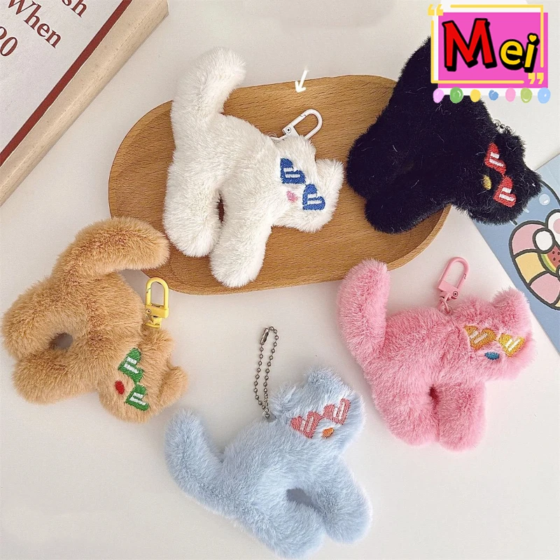 Nowy 5-częściowy uroczy, nietypowy breloczek pluszowy z kotem-muscle-cat, pluszowa zabawka kot z okularami przeciwsłonecznymi, zawieszka do plecaka, prezent na Boże Narodzenie lub urodziny