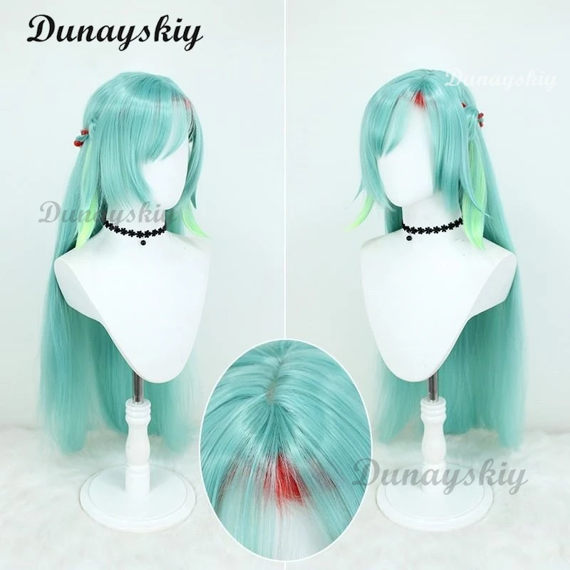 Shaosiyuan Cosplay Wig Women 95cm Long Green Red Straight Wig Cosplay Anime Cosplay Wigs Heat Resistant Synthetic Customized