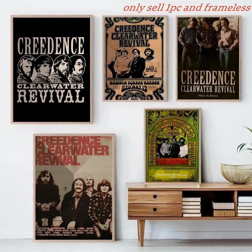 Creedence CREEDENCE CLEARWATER REVIVAL Band Poster HD Poster Wall Art interior Hallway Home Decoration Holiday Gifts