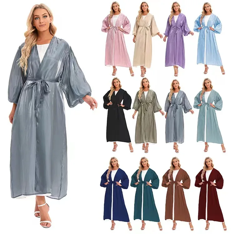 Mode musulmane Abaya élégant modeste mode longue robe nouveau Style manches bouffantes Cardigan approvisionnement Direct d'usine Abayas