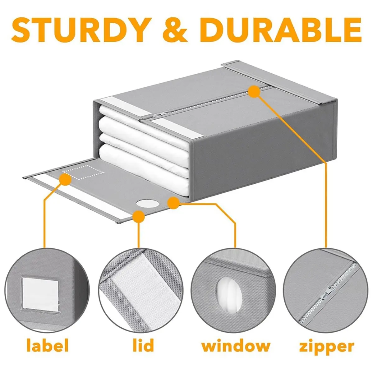 Bed Sheet Organizers and Storage, Foldable Sheet,Sheets Set Folder Keeper with Window Organizing Bedding Container