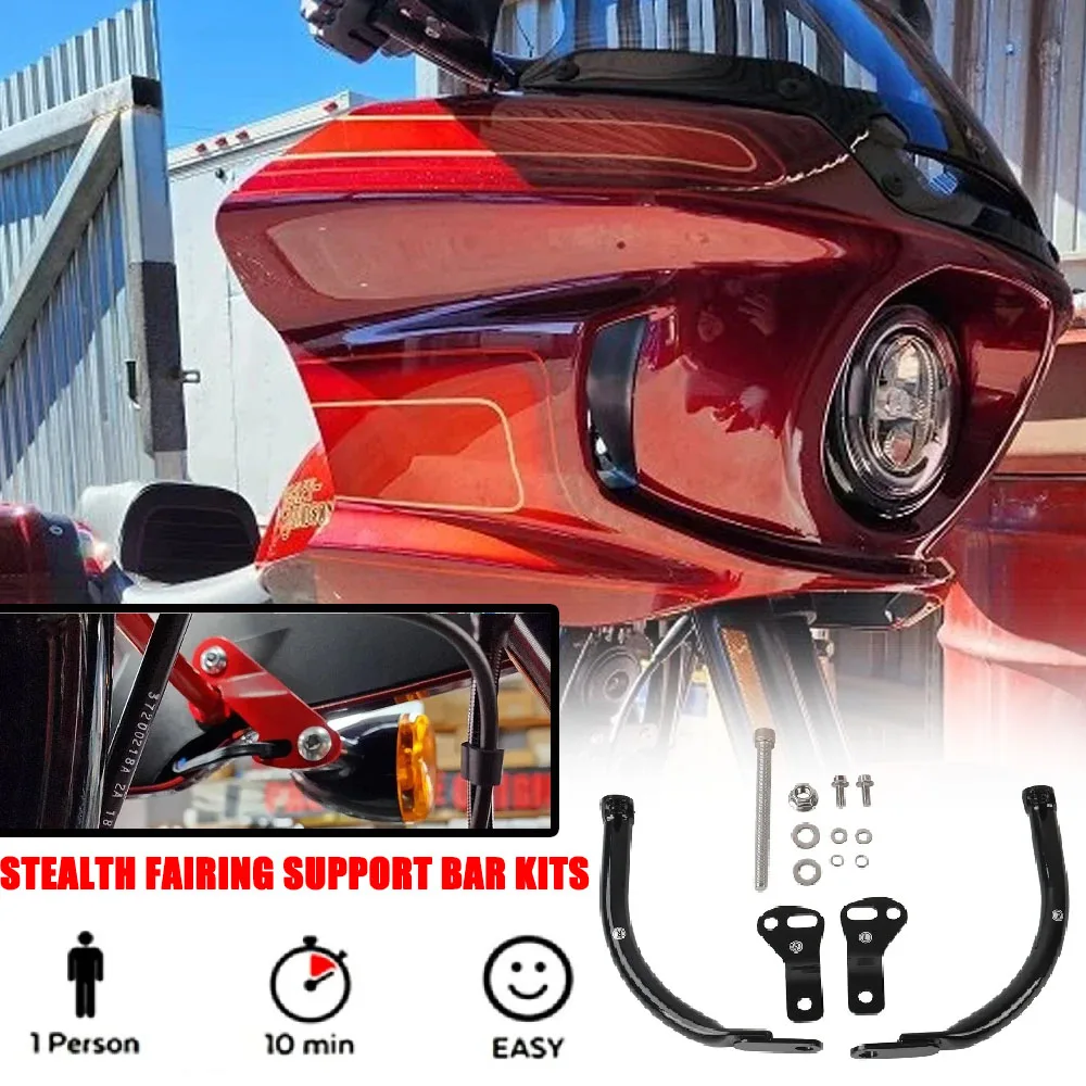 

For Softail Low Rider EI Diablo ST FXLRST117 2020 2021 2022 2023 2024 NewMotorcycle Front Fairing Support Bar Brackets Mount Kit