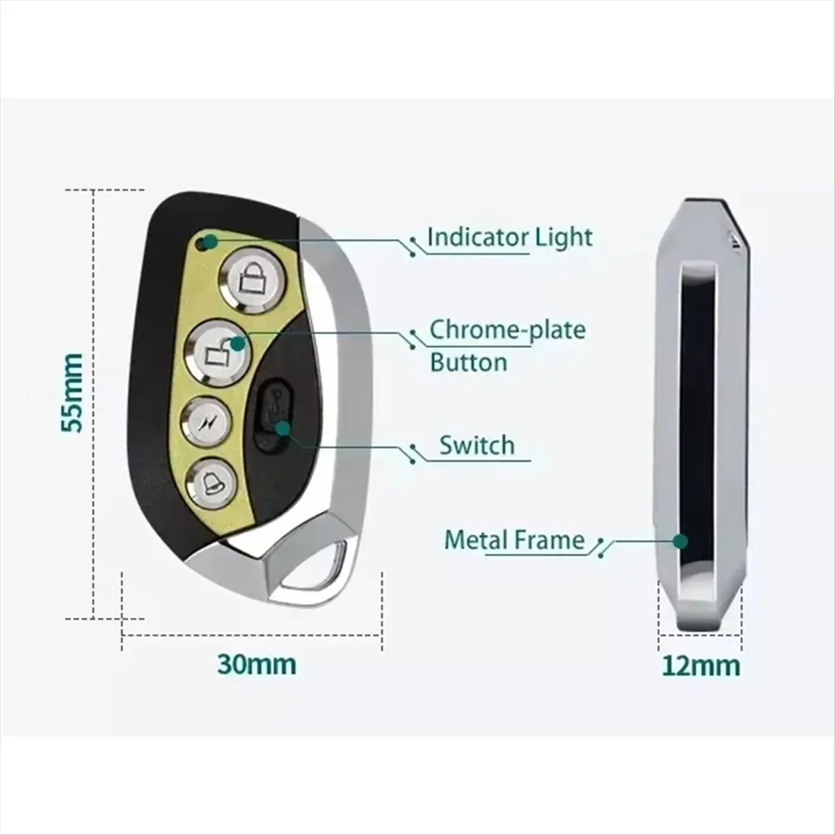 AU47-433.92MHz Universal Remote Control Duplicator Electric Cloning Garage Door Opener Key Fob for Gate Remote Replacement