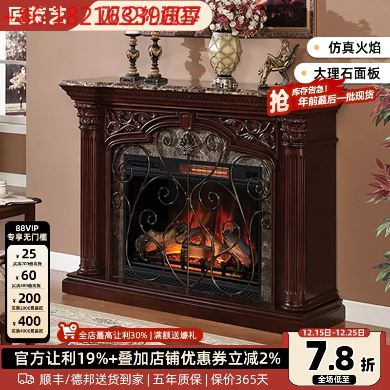 TAO  American all-solid wood European-style living room entrance simulation flame decoration fireplace cabinet household