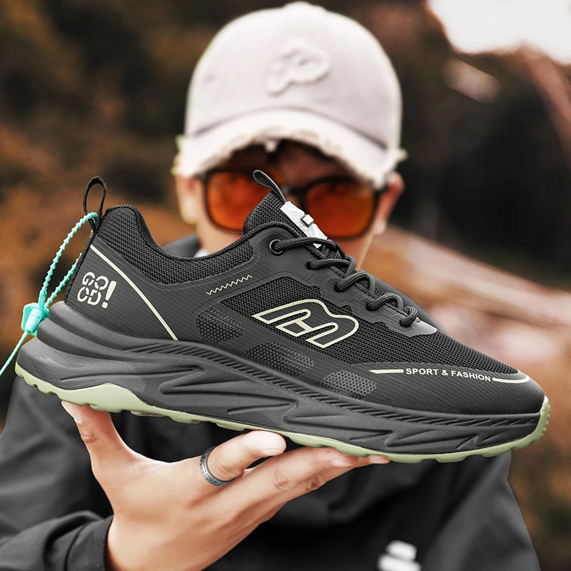 

Мужские повседневные дышащие модные кроссовки для активного отдыха на четыре сезона, легкие кроссовки для бега на мягкой подошве, удобные спортивные кроссовки для гонок