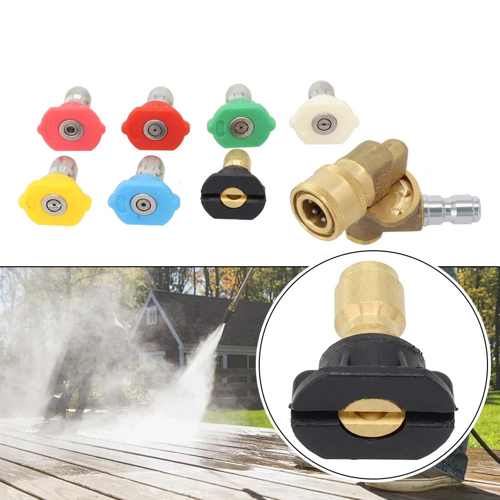 

7pcs High Pressure Washer Nozzles With 1/4inch Quick Connection Rotary Coupler Joints Garden High Pressure Washer Tools