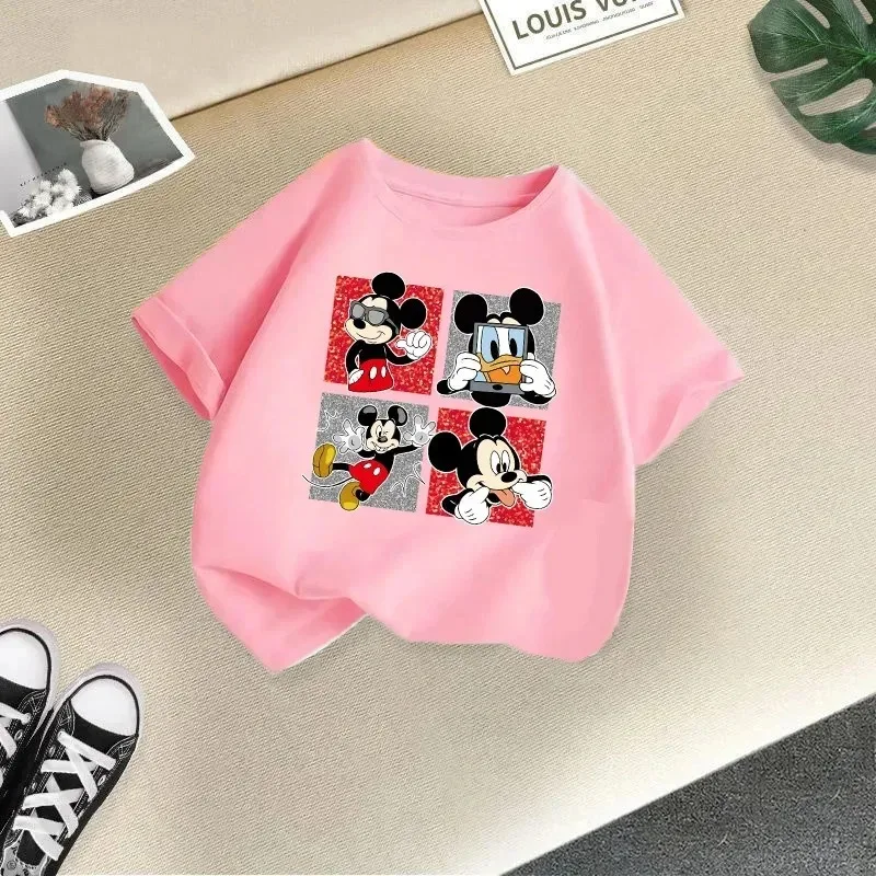 Disney Minnie kids' T-shirt, short-sleeve T-shirt with pure cotton cartoon print