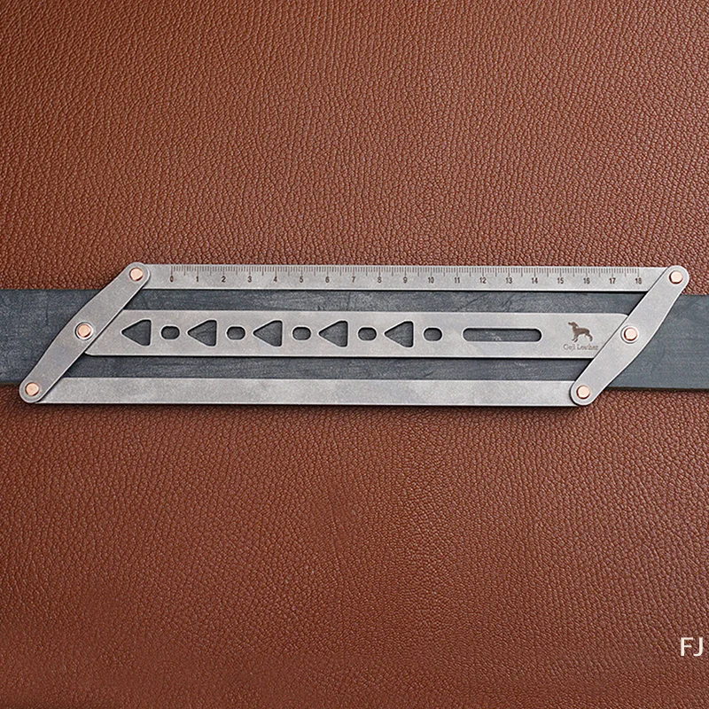 [YU]Professional Leather Belt Auxiliary Positioning Punch Ruler 18-48MM Adjustable DIY Handmade Leather Tools