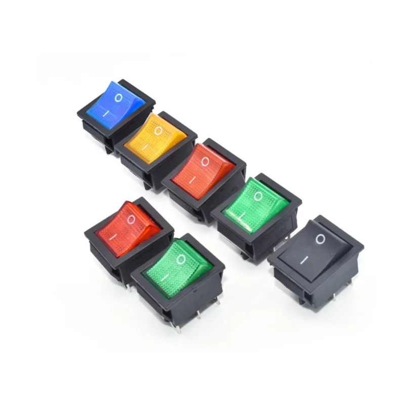 KCD4 On Off Rocker Switch, Equipamento Elétrico com Luz, Power Switch Cap, 2 posições, 4Pin, 6Pin, 16A, 250V, 20A, 125V