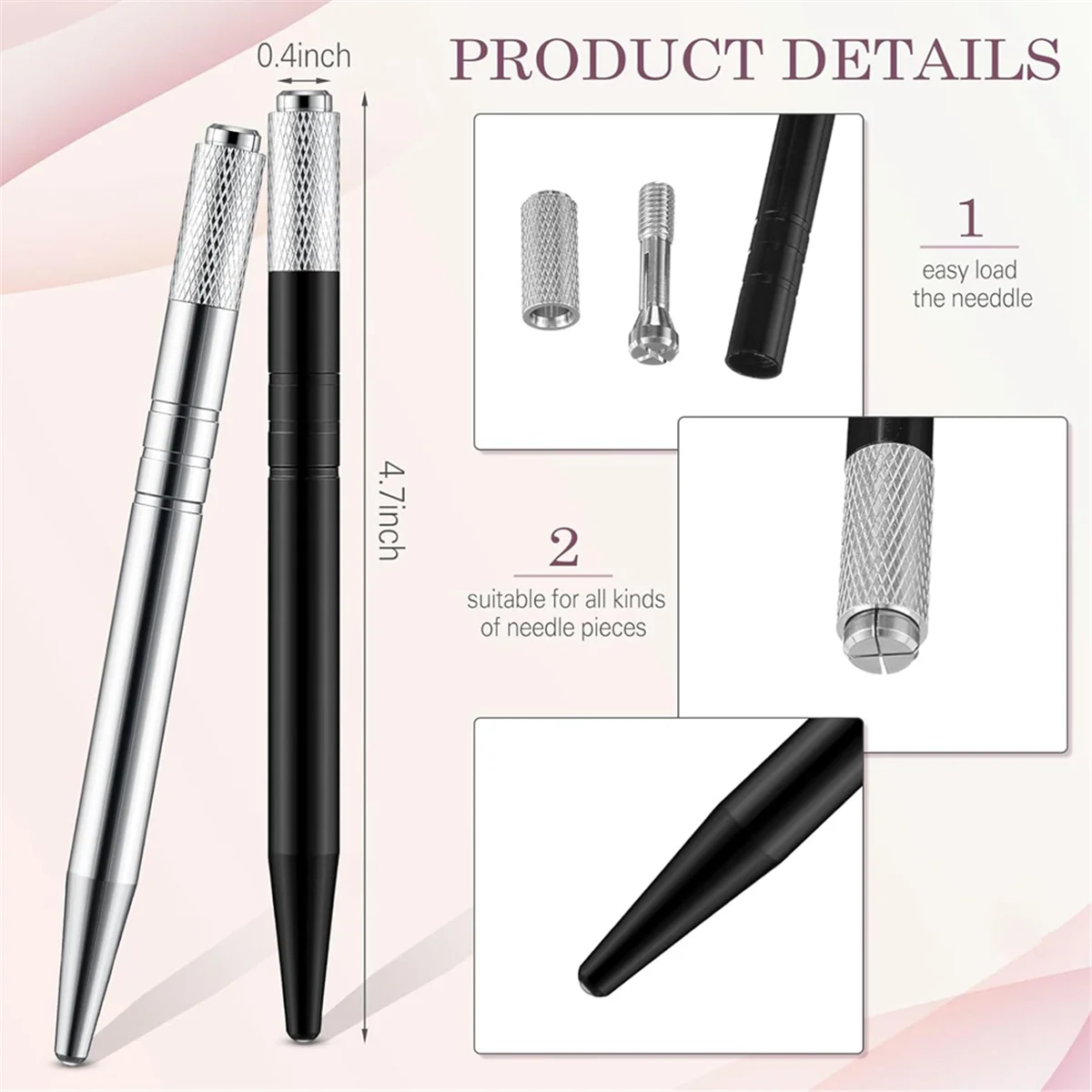 50 Count Microblading Pens Manual Eyebrow Pencils Microblading Supplies Aluminum Microblading Hand Tools for Cosmetics C