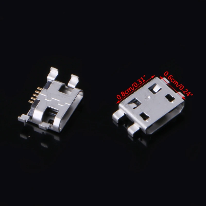 10 Pcs Type B Micro USB 5 Pin Female Charger Mount Jack Connector Port Socket