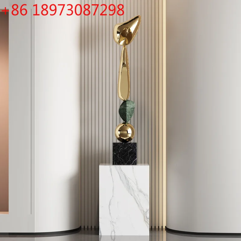 

Electroplating abstract slender sculpture ornament modern light luxury art living room entrance