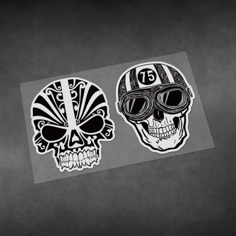 

2Pcs Retro Skeleton Rider Stickers Motorcycle Reflective Decals Motorcycle Body Helmets Fuel Tanks Fenders Decorative Pegatinas