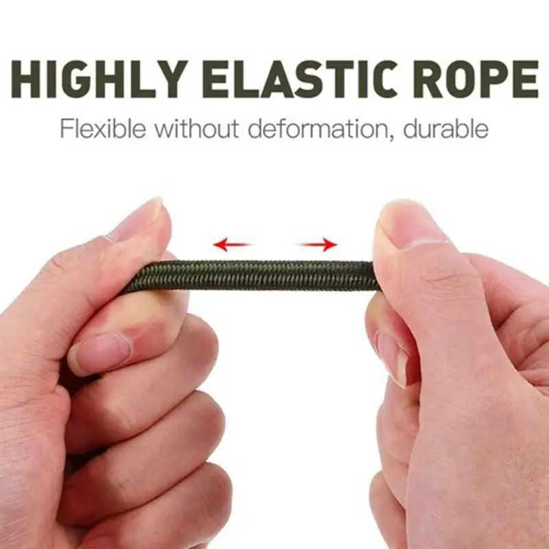 

Rubber Tensioner with Carabiner Hook, Bungee Cord Expander with Hook, Tensioning Luggage Strap with Carabiner, in 3 Size