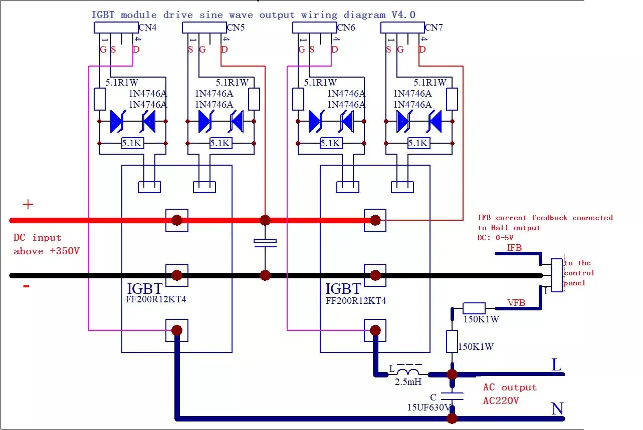 Pure Sine Wave High-power IGBT Module Control 2000A Driver Board