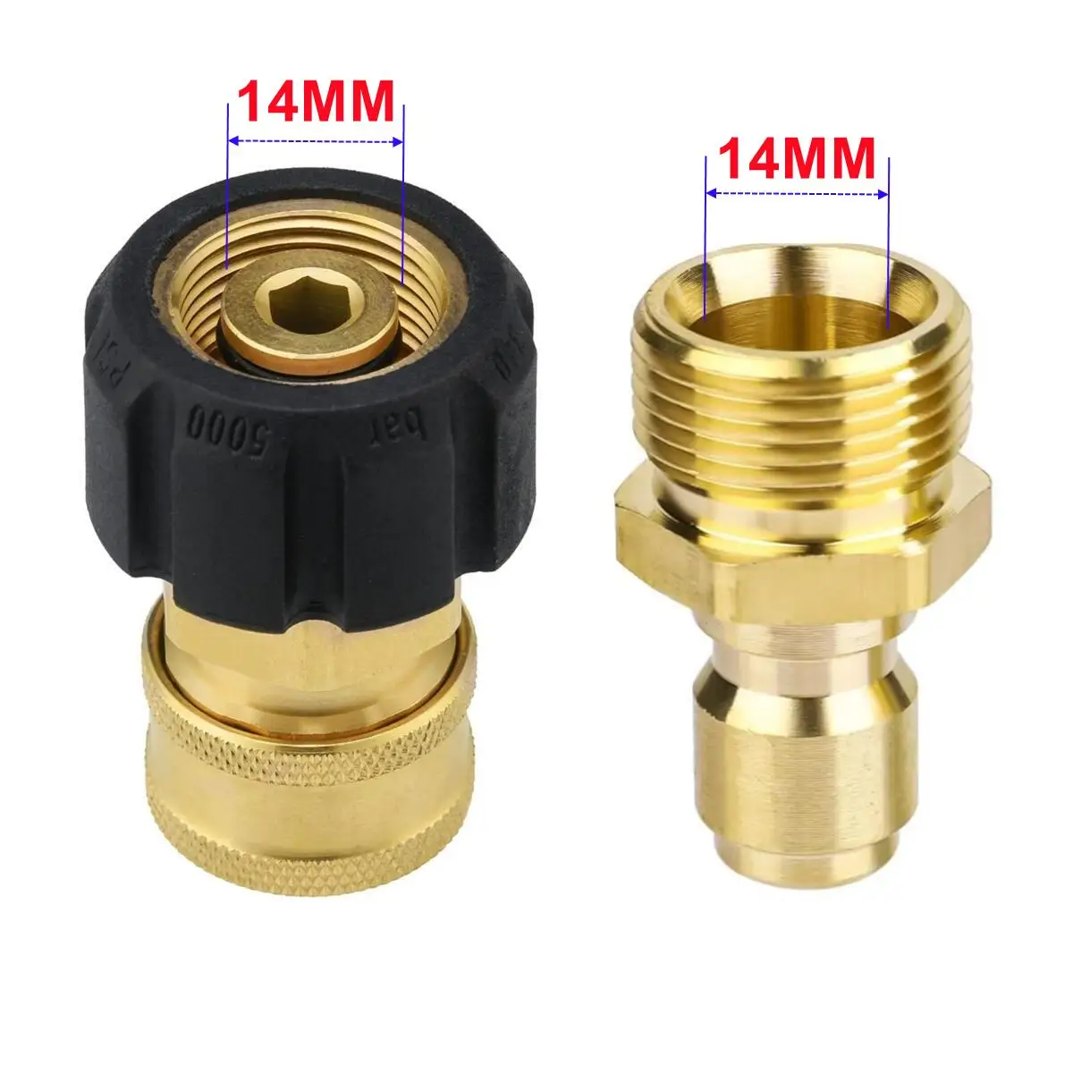 Swivel M22 To 1/4" Quick Connect Hitch For High Pressure Wash Gun To Hose Adaptor Connection