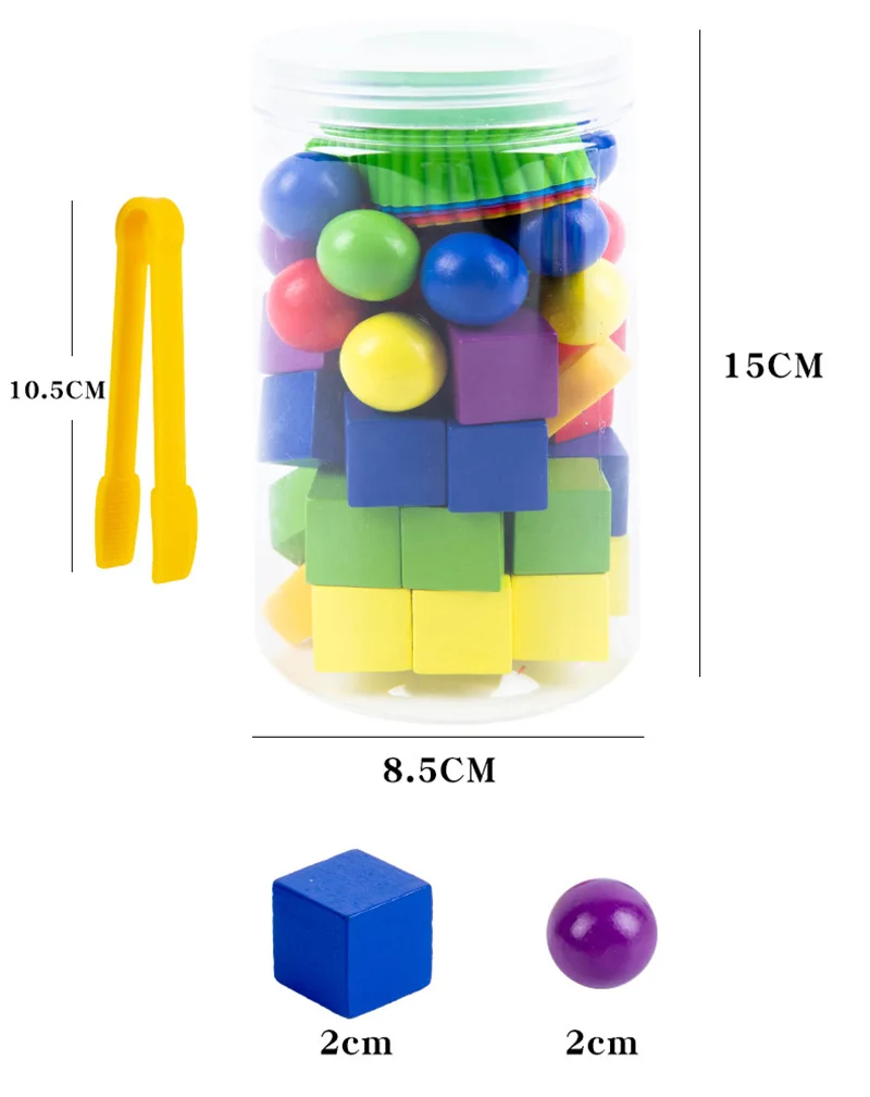 Children's Montessori Wooden Clip Beads Toy Building Block Matching Color Classification Early Learning Educational Toys