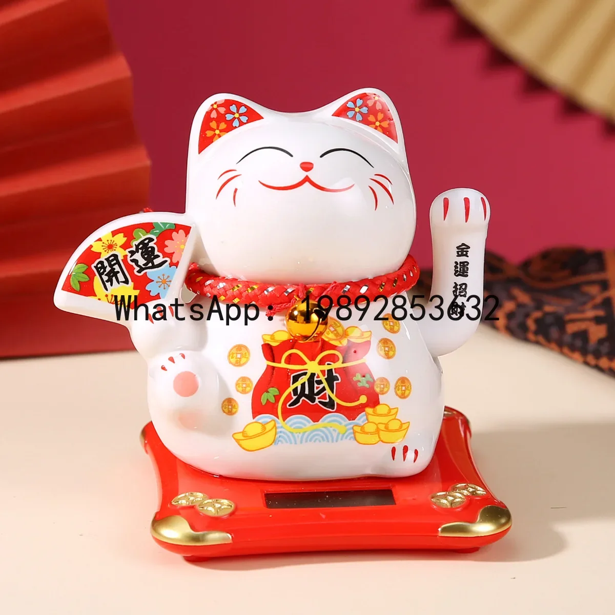 x15 5 inch solar automatic rocking business is booming lucky cat decorations