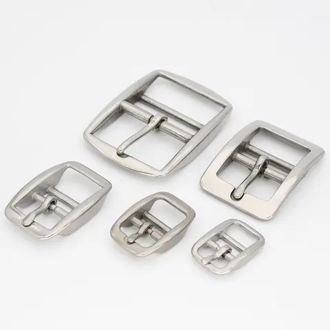 Stainless Steel Adjustable Belt Buckle Double-bar Pin Buckle Tri-glide Slider Horse Halter Harness Accessories Strap Parts