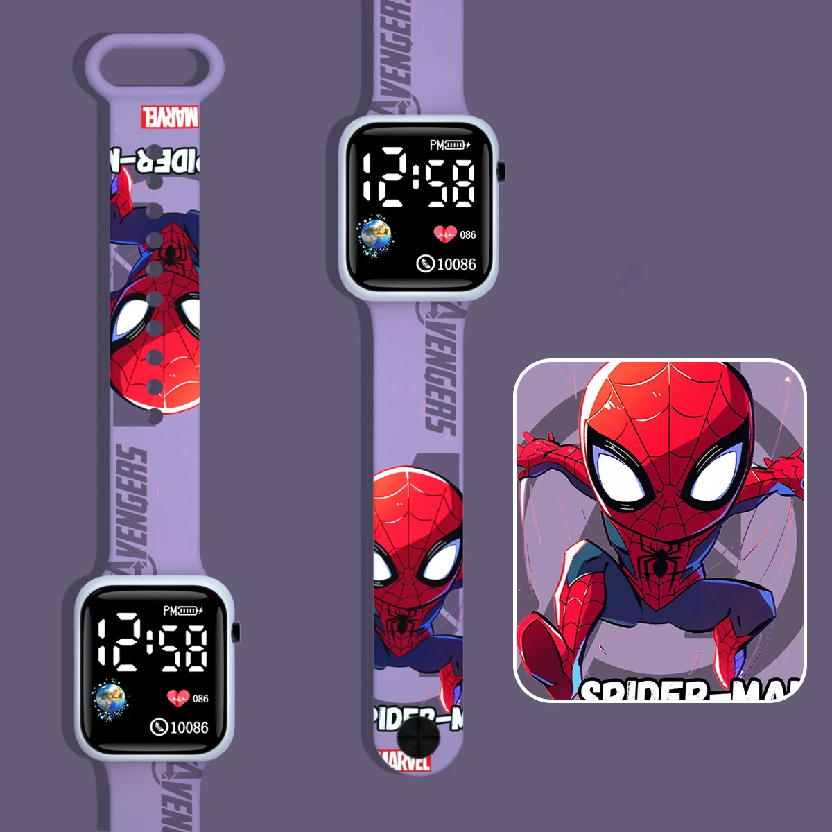 Relojes de moda de dibujos animados de Spiderman Para niños, Reloj Inteligente Para Niñas, Reloj Digital Para mujeres, Reloj Infantil ﻿