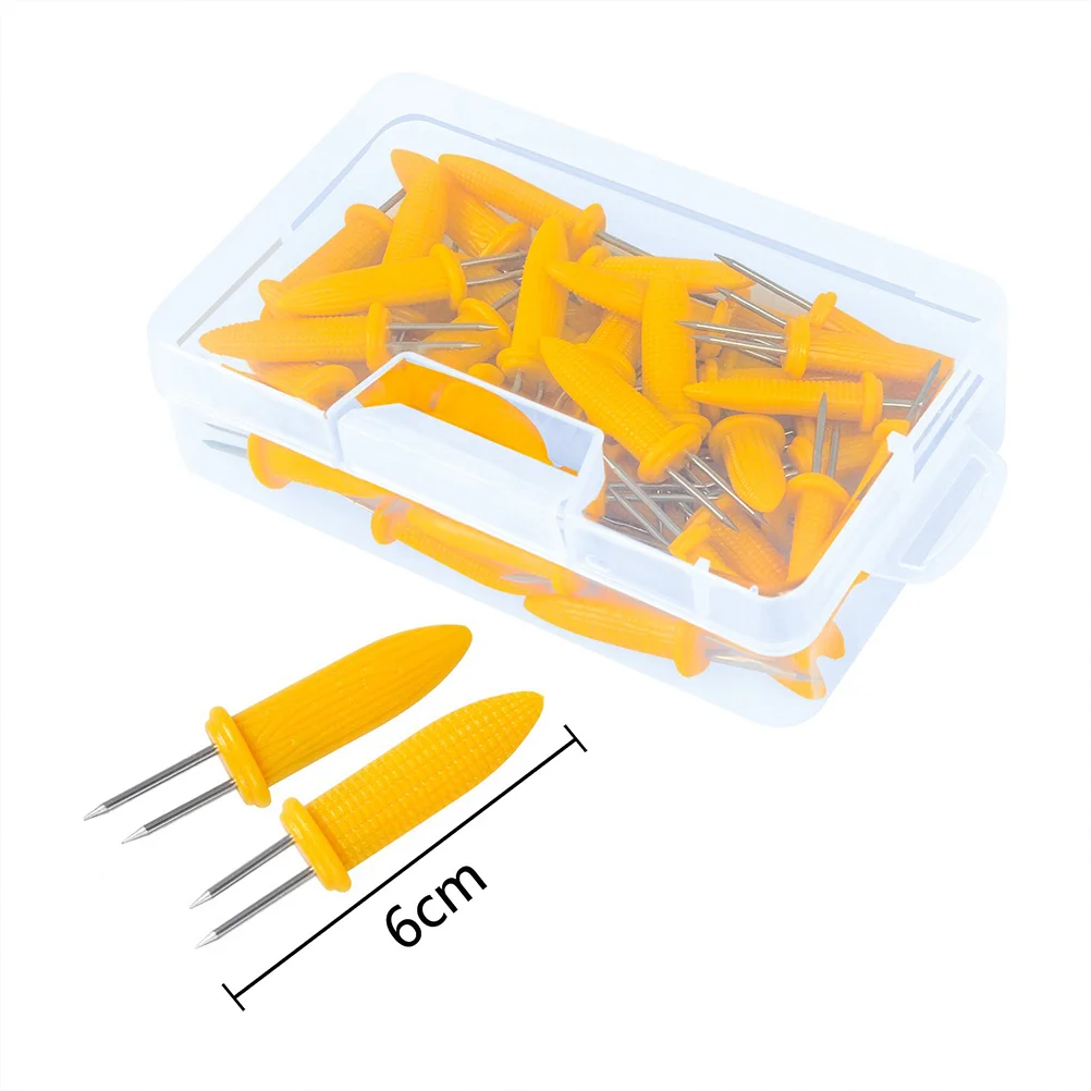 50 Pcs Grill Skewers Corn Handle Fork Sticks Transform Grilled Food Holder Barbecue Forks