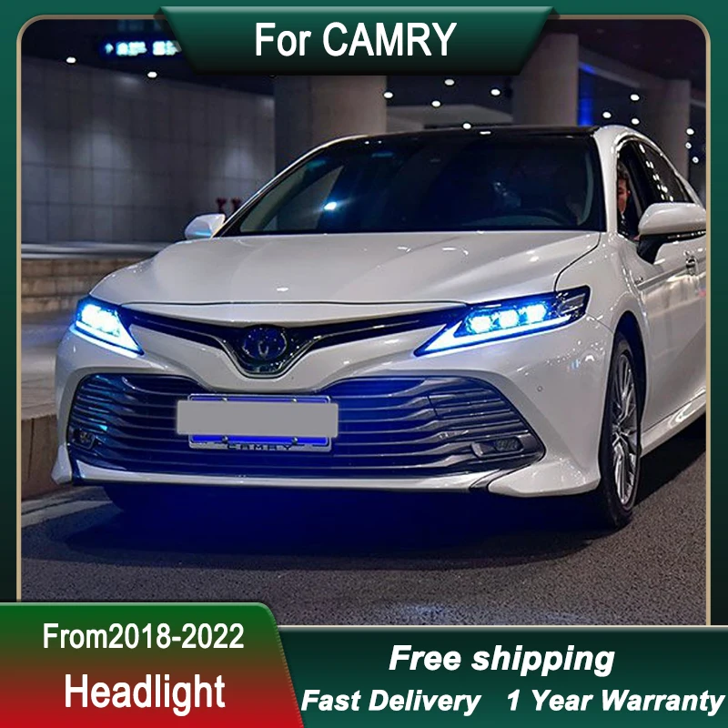 سيارة العلوي لتويوتو كامري 18-22 ترقية LED رئيس مصباح ترقية DRL ديناميكية مصباح إشارة رئيس مصباح الجبهة ضوء الجمعية