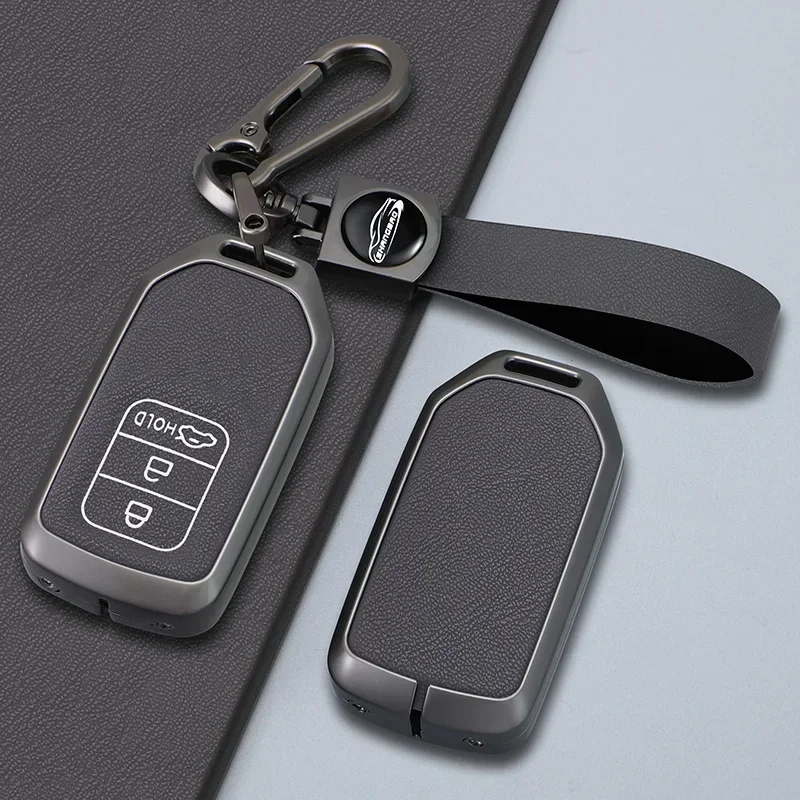 

Leather Alloy Car Remote Key Cover Case Shell For Honda Civic City Accord CRV CR-V XRV Odyssey Vezel Jade Crider Fit Accessories