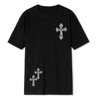 Black Cool Diamonds Cross Print T Shirt Harajuku Women Gothic Short Sleeve Summer Hip Hop Tshirt Anime Oversized T Shirt Men