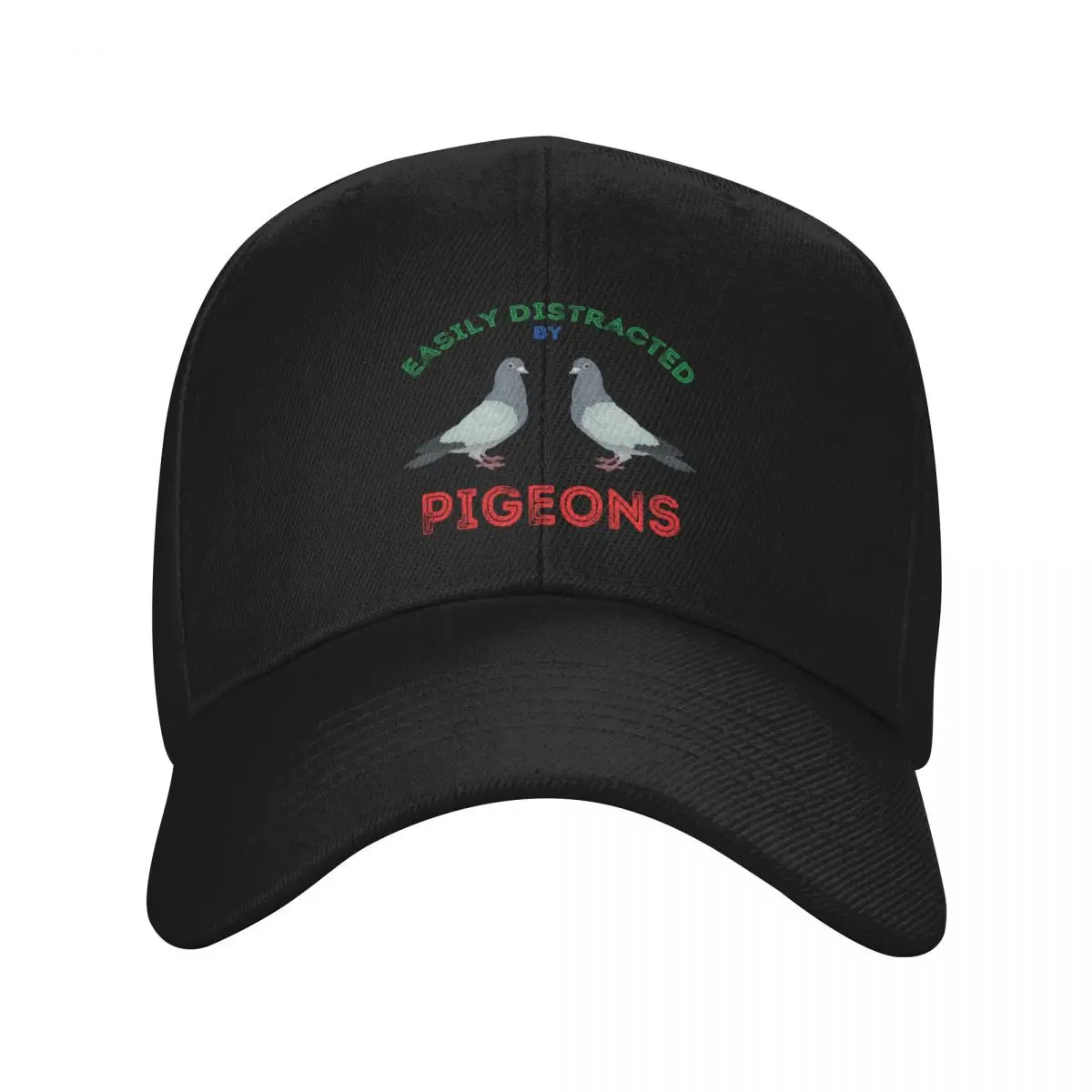 Easily distracted by pigeons - vintage design, for pigeon fanciers/lovers Baseball Cap Fishing cap birthday Golf Men Women's